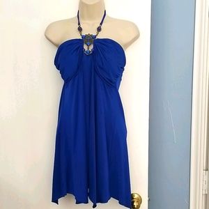 Cache Jewel Halter Tunic NWT Colbalt